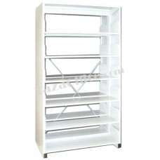 Double Sided Library Shelving with 6 Shelves (with side panel)